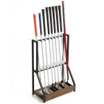 Xnwouco Golf Putter Stand for 9 Clubs & 9 Balls, Solid Wood & Iron Golf Club Rack, Golf Club Organizer Floor Stand, Golf Club Holder | Rustic Modern Design for Home, Office, Golf Course Accessories
