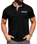 Sailwind Men's Polo Shirts Lightweight Short Sleeve Casual Cotton T-Shirt Summer Button Golf Tee with Pocket Black