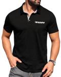 Sailwind Men's Polo Shirts Lightweight Short Sleeve Casual Cotton T-Shirt Summer Button Golf Tee with Pocket Black