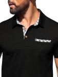 Sailwind Men's Polo Shirts Lightweight Short Sleeve Casual Cotton T-Shirt Summer Button Golf Tee with Pocket Black