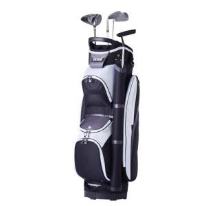 VEVOR Golf Cart Bag with 14 Way Organizer Divider Top, Premium Cart Bag with Stand, Durable Golf Bags with Handles & Dust Cover & Detachable Dual Strap for Men & Women (Black+White, 7 Pockets)