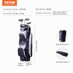 VEVOR Golf Cart Bag with 14 Way Organizer Divider Top, Premium Cart Bag with Stand, Durable Golf Bags with Handles & Dust Cover & Detachable Dual Strap for Men & Women (Black+White, 7 Pockets)