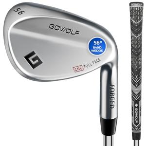 Gowolf 56 Degree Wedge Right Hand - Forged Golf Wedges Full Face for Men, Premium Gap Wedges Sand Wedge Lob Wedge Golf Club for Men, Great Golf Gifts - CNC Milled Face for More Spin (Chrome 56 Degree)