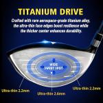 PGM Men's G300 Complete Golf Club Set - Titanium #1 Driver, Draw-Biased Hybrid, High-Strength Iron Set, High Forgiveness Putter, with Stand Bag (Right-Handed, 12Pcs Clubs-Stiff)