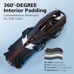 Golf Travel Bags for Airlines with Wheels, Hard Case Top and 1680D Heavy Duty Oxford Protect Golf Clubs, Lightweight and Easy to Maneuver, Black, Red and Blue