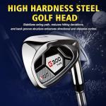 PGM Men's G300 Complete Golf Club Set - Titanium #1 Driver, Draw-Biased Hybrid, High-Strength Iron Set, High Forgiveness Putter, with Stand Bag (Right-Handed, 12Pcs Clubs-Stiff)