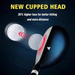 PGM Men's G300 Complete Golf Club Set - Titanium #1 Driver, Draw-Biased Hybrid, High-Strength Iron Set, High Forgiveness Putter, with Stand Bag (Right-Handed, 12Pcs Clubs-Stiff)