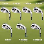 PGM 7 Piece Men’s Golf Iron Set for Right Handed, Forgiving Design Sets with Graphite Shaft and Easy Control Grip Include Golf Club Iron 5 to 9 PW SW