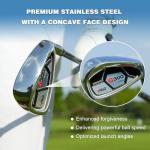 PGM 7 Piece Men’s Golf Iron Set for Right Handed, Forgiving Design Sets with Graphite Shaft and Easy Control Grip Include Golf Club Iron 5 to 9 PW SW
