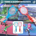 Switch Sports Accessories Bundle - 13 in 1 Family Pack with Tennis Rackets, Adjustable Golf Clubs, Chambara Swords, Soccer Leg Straps, Wrist Band, Joycon Strap, Game Case for Switch & OLED