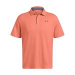 Under Armour Men's Tech Golf Polo, (897) Flare Orange/Pitch Gray/Halo Gray, Large