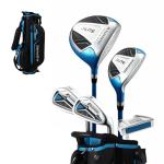 Aspire X-Lite Super Performance Junior Golf Club Set - Right-Handed Kids Golf Set with Driver, Hybrid, 7 Iron, Putter, Stand Bag & Headcovers - Blue Ages 6-8
