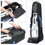 ZEEMO Golf Travel Bag, Full-Open Protective & Wheeled Airline-Approved Case for Clubs, Cart&StandBag, Soft-Sided Waterproof Cover Made of Heavy Duty Oxford, Black