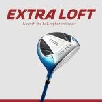 Aspire X-Lite Super Performance Junior Golf Club Set - Right-Handed Kids Golf Set with Driver, Hybrid, 7 Iron, Putter, Stand Bag & Headcovers - Blue Ages 6-8