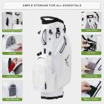UNIHIMAl Lightweight Golf Stand Bag with 5 Way Full-Length Dividers, Semi-Concealed Stand, Folding Base, Adjustable Dual Straps and 8 Pockets