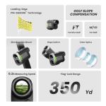 MILESEEY PF260 Golf Rangefinder with Slope, Removable Battery Power, 1100 yd Rechargeable Laser Range Finder Golf, ±0.4 yd Accuracy, 0.3s Flag Lock Vibration, 6X, Magnetic, Golf Accessories for Men
