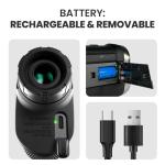 MILESEEY PF260 Golf Rangefinder with Slope, Removable Battery Power, 1100 yd Rechargeable Laser Range Finder Golf, ±0.4 yd Accuracy, 0.3s Flag Lock Vibration, 6X, Magnetic, Golf Accessories for Men