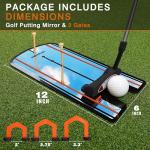BIRDIEBLAST Golf Putting Mirror, Includes 3 Premium Align Putting Gates,Putting Training Aid for Golf with Putter Line,Putting Mirror for Practice for Beginners (Orange)