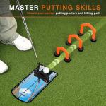 BIRDIEBLAST Golf Putting Mirror, Includes 3 Premium Align Putting Gates,Putting Training Aid for Golf with Putter Line,Putting Mirror for Practice for Beginners (Orange)