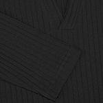 Gnvviwl Men's Muscle V Neck Polo Shirts Slim Fit Long Sleeve Cotton Golf T-Shirts Ribbed Knit Soft Tees Z-Black