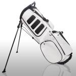 Lightweight Golf Stand Bag with 14 Way Full-Length Dividers, 7 Zippered Pockets and Rain Cover, with Handles and Dual Strap (White, 14 Way)