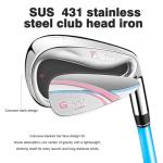 PGM 17 Pcs Women's Golf Club Set with Graphite Shaft for Right Handed Includes 4 Titanium Woods(#1,3,5,4H), 6 Irons(#6,7,8,9,PW,SW), and Putter, Random Golf Stand Bag and Headcover