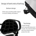 Lightweight Golf Stand Bag with 14 Way Full-Length Dividers, 7 Zippered Pockets and Rain Cover, with Handles and Dual Strap (White, 14 Way)