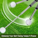 OXU ION Retractable Golf Swing Trainer, Golf Grip Training Aid for Strength & Tempo Practice – Click Feedback Stick for Chipping & Hitting, Portable Warm-Up Trainer for Beginners Indoor/Outdoor