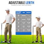 MultiOutools Golf Putters for Men and Women, 2 Pack Adjustable Golf Club Sets with 6 Balls & 2 Flag Cups, Two-Way Mini Putters Training Clubs for Children, Teenagers, Adults - Black & Blue