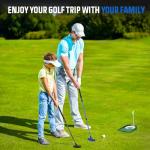 MultiOutools Golf Putters for Men and Women, 2 Pack Adjustable Golf Club Sets with 6 Balls & 2 Flag Cups, Two-Way Mini Putters Training Clubs for Children, Teenagers, Adults - Black & Blue