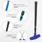 MultiOutools Golf Putters for Men and Women, 2 Pack Adjustable Golf Club Sets with 6 Balls & 2 Flag Cups, Two-Way Mini Putters Training Clubs for Children, Teenagers, Adults - Black & Blue