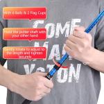 MultiOutools Golf Putters for Men and Women, 2 Pack Adjustable Golf Club Sets with 6 Balls & 2 Flag Cups, Two-Way Mini Putters Training Clubs for Children, Teenagers, Adults - Black & Blue