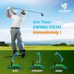 WINNER SPIRIT Real Swing 300 Golf Swing & Hitting Trainer, True Impact, Checking Path After Swing Practice Mat Groover Training Aid, Height Adjustable (Real Swing 300)