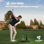 WINNER SPIRIT Real Swing 300 Golf Swing & Hitting Trainer, True Impact, Checking Path After Swing Practice Mat Groover Training Aid, Height Adjustable (Real Swing 300)