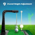 WINNER SPIRIT Real Swing 300 Golf Swing & Hitting Trainer, True Impact, Checking Path After Swing Practice Mat Groover Training Aid, Height Adjustable (Real Swing 300)