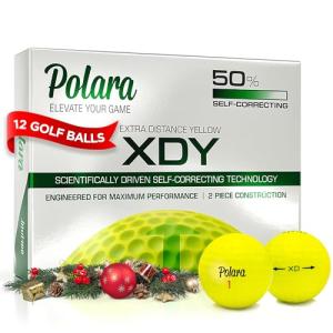 Polara Golf XD Yellow Extra Distance Balls, Reduces Hooks and Slices, Pack of 12