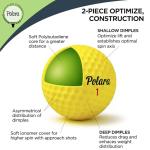 Polara Golf XD Yellow Extra Distance Balls, Reduces Hooks and Slices, Pack of 12