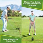 Golf Alignment Sticks Holder, Angle Adjustable Golf Training Aid, Weighted Golf Swing Trainer with Metal Sticks Practice Teaching Aid for Aiming, Putting, Swing