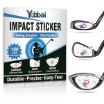 Yobbai Golf Impact Tape - High-Resolution Strike Stickers for Iron, Wood & Fairway Clubs, Non-Residue, Swing Training Aid Impact Labels (Righties- 160pcs(Wood 6x8+ Iron 8x10+ Fairway 8x4))