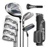 1GoTo-G 9 Pieces Golf Clubs Set for Men - Complete Mens Golf Clubs Full Set Left Handed Includes Stand Bag with Rain Hood, 1# Drive, 5# Hybrid, 5# 7# 9# PW# Irons and Putter