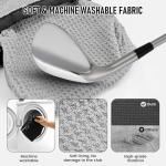 XINQIDAI Golf Club and Golf Ball Cleaning Bag - Cleans Club Grooves, Golf Bag Accessories,Waterproof Clean Face Tech, Detachable Clip, Machine Washable,Golfer Gifts for Men(1-Pack,BLACK)