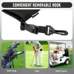 XINQIDAI Golf Club and Golf Ball Cleaning Bag - Cleans Club Grooves, Golf Bag Accessories,Waterproof Clean Face Tech, Detachable Clip, Machine Washable,Golfer Gifts for Men(1-Pack,BLACK)