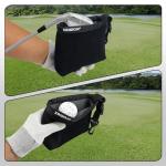 XINQIDAI Golf Club and Golf Ball Cleaning Bag - Cleans Club Grooves, Golf Bag Accessories,Waterproof Clean Face Tech, Detachable Clip, Machine Washable,Golfer Gifts for Men(1-Pack,BLACK)