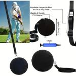 3-Piece Golf Swing Trainer Set - Arm Band, Impact Ball & Posture Aid - Boost Skills for All Levels (Black-Black-Yellow)