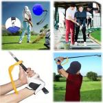 3-Piece Golf Swing Trainer Set - Arm Band, Impact Ball & Posture Aid - Boost Skills for All Levels (Black-Black-Yellow)