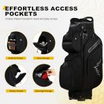 UNIHIMAL Golf Cart Bag, 15 Way Organizer Divider Top with Handles and Rain Cover