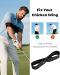 FODESAN Adjustable Golf Swing Trainer Arm Band – 2025 Essential Golf Accessories for Golfers – Innovative Arm Connection Aid with Strong Restraining Power to Fix Chicken Wing & Improve Swing Stability