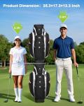 Vancropak Golf Cart Bag, Cool Mens Golf Gifts with 15 Way Divider Top, USB Charging Port, Waterproof Protective Rain Cover, Shoe Compartment, Cooler Pocket, Tracker Slot, Umbrella Holder, Golfer Gifts