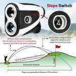 Golf Range Finder with Slope, 1200 Yards Laser Rangefinder Golfing, 7X Magnification, Flag Pole Locking Vibration, Rechargeable Range Finders with Magnet Stripe, Ideal Golf Accessories