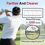 Golf Range Finder with Slope, 1200 Yards Laser Rangefinder Golfing, 7X Magnification, Flag Pole Locking Vibration, Rechargeable Range Finders with Magnet Stripe, Ideal Golf Accessories
